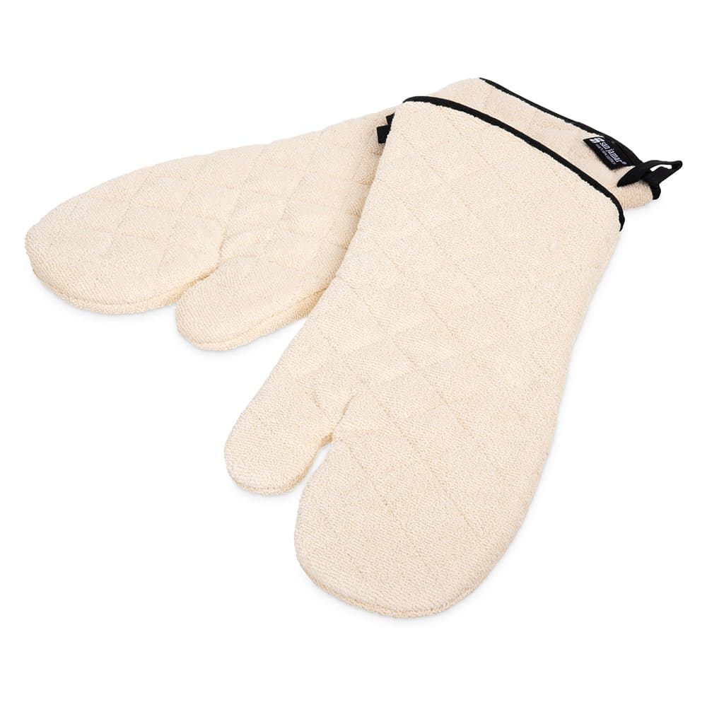 094-817TMSB 17" Conventional Oven Mitt - Terry, Natural
