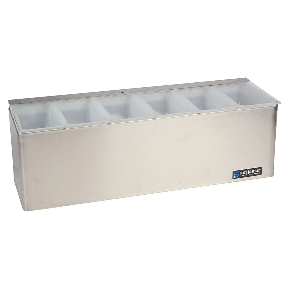 ラッピング・包装 sea San Jamar B6186L (6) Compartment Bar Garnish Tray - Flat