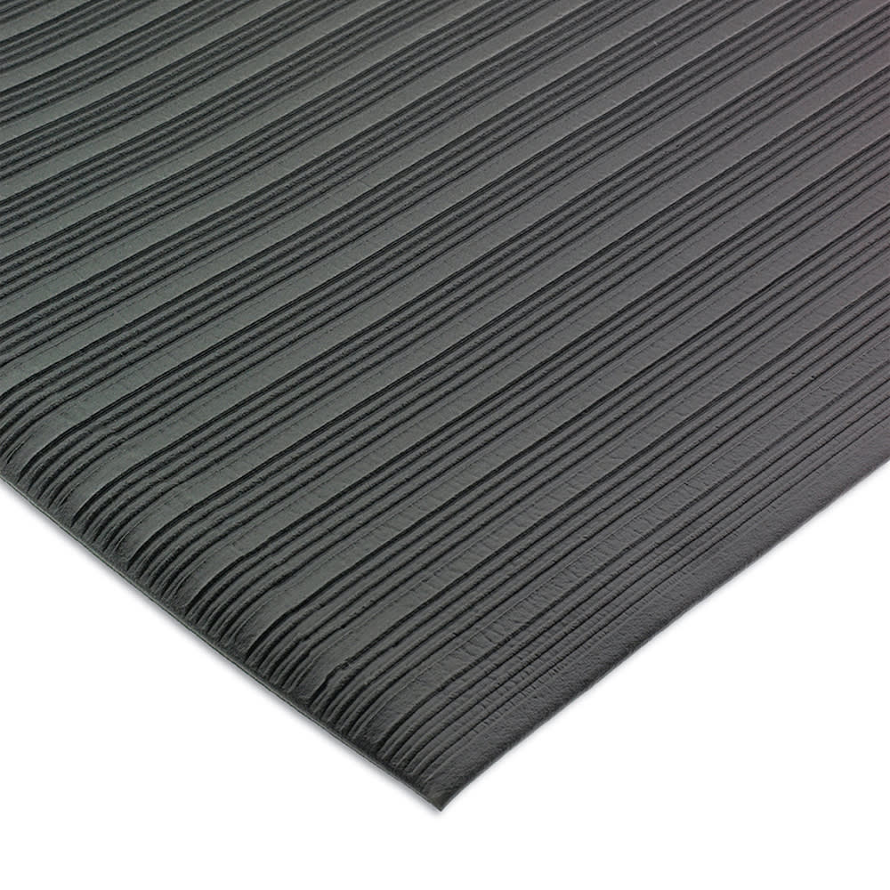 094-KM4100BK Station Mat w/ Beveled Edge & Anti-Fatigue Vinyl Sponge, Black