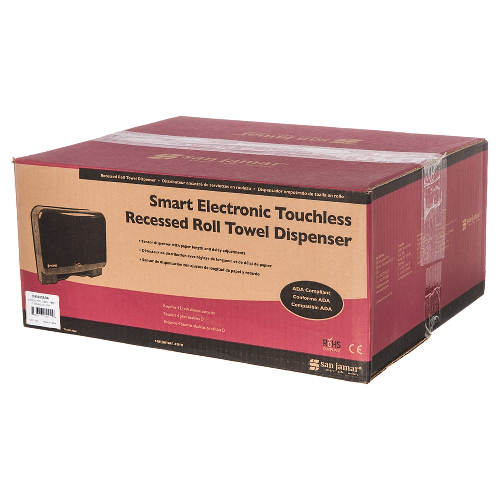 San Jamar T8406SSADA Recessed Touchless Roll Paper Towel Dispenser
