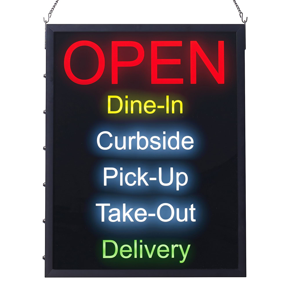 080-LED20 Hanging LED "Open" Sign - 19 5/8"W x 27 1/2"H, 100-240v/1ph