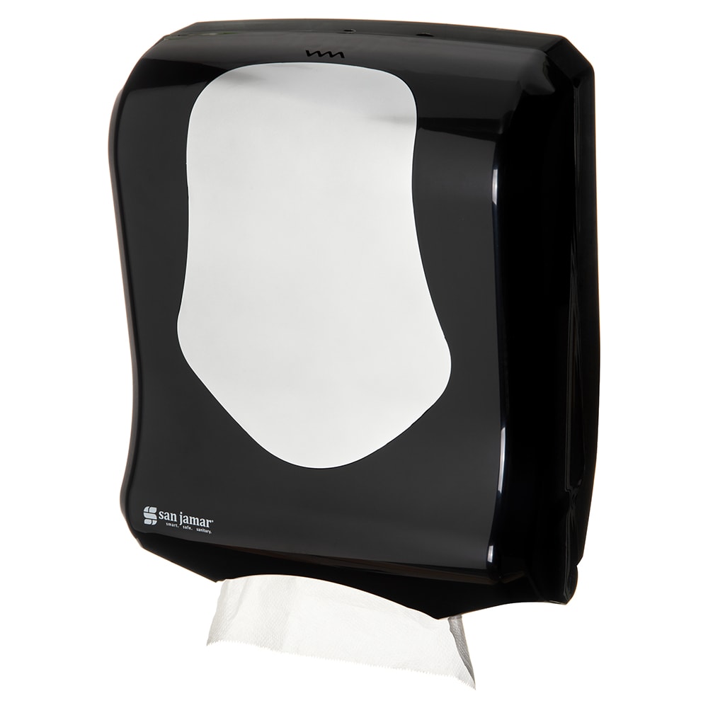 094-T1770BKSS Wall Mount Paper Towel Dispenser w/ 500 Multifold Capacity - Plastic, Black/Stainle...