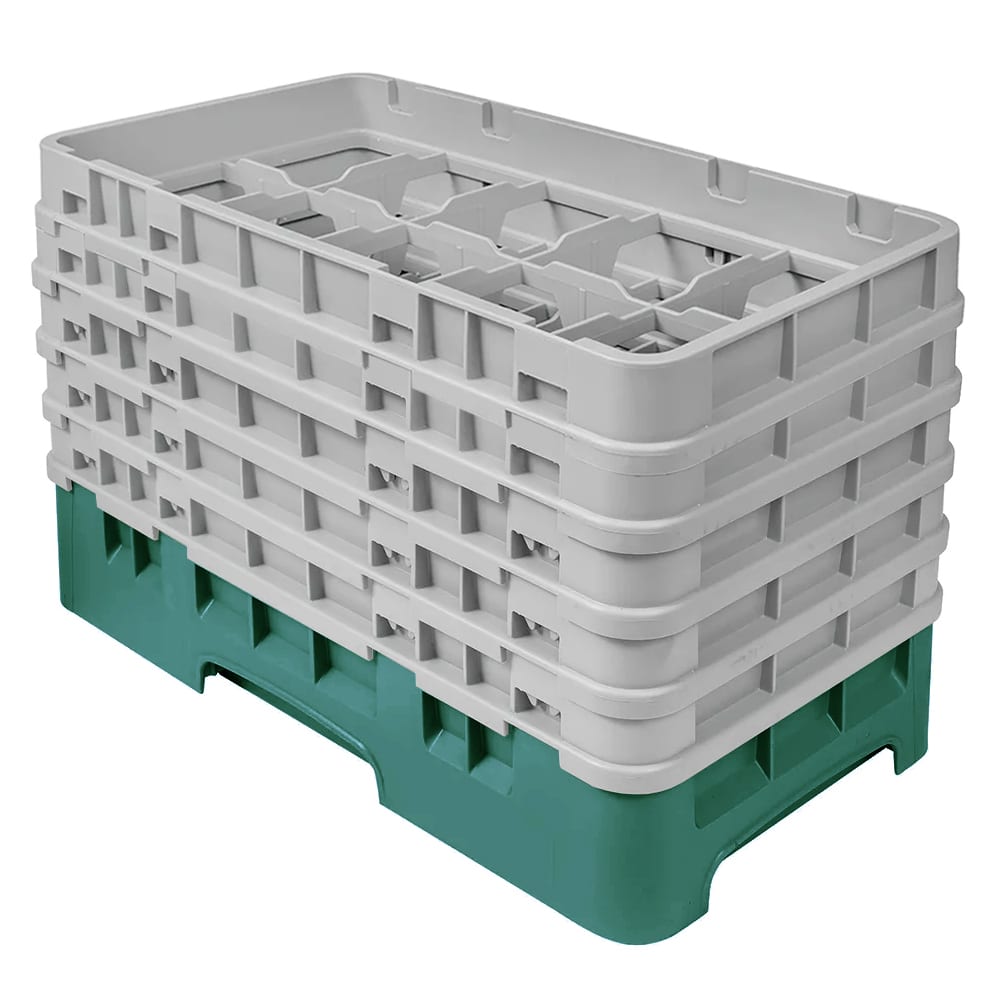 144-10HS958119 Camrack Glass Rack - (5)Extenders, 10 Compartments, Sherwood Green