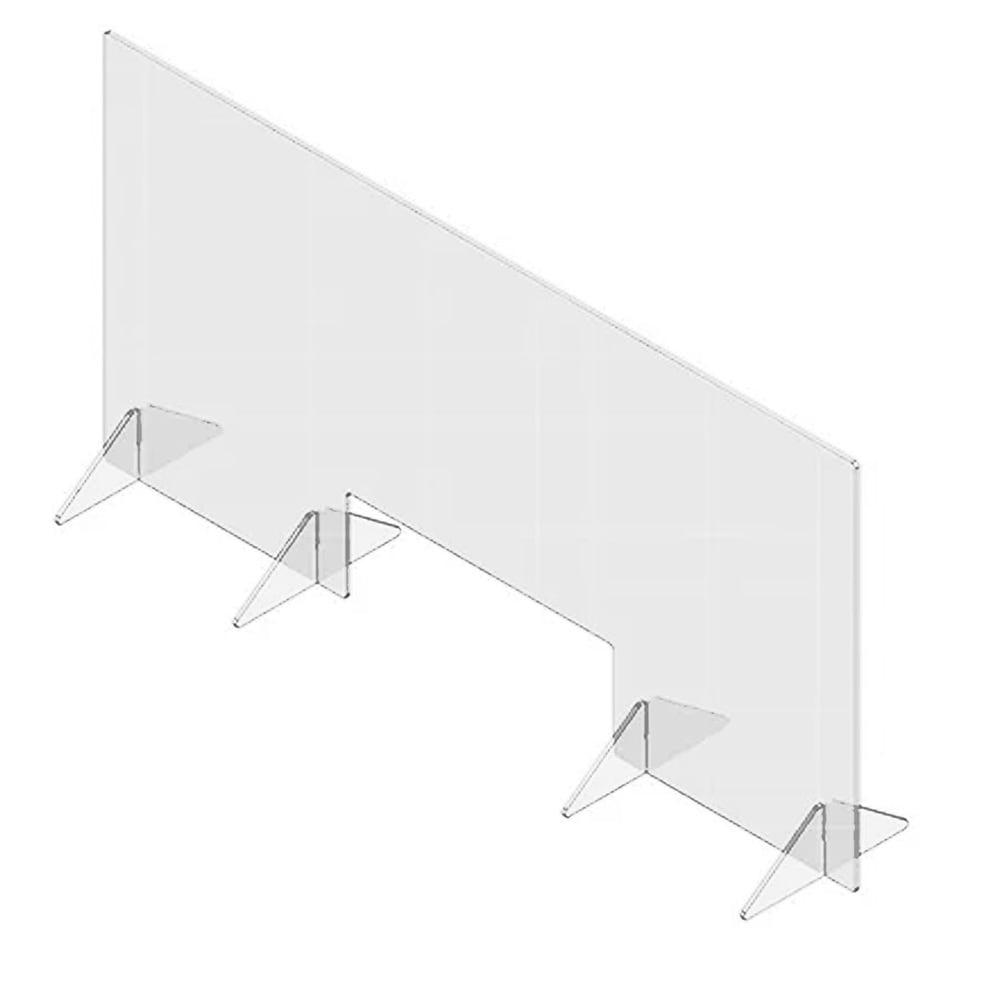 Spring USA SFPT2448 Countertop Safety Barrier w/ Pass Thru Window - 48"W x 23 3/4"H, Acrylic, Clear
