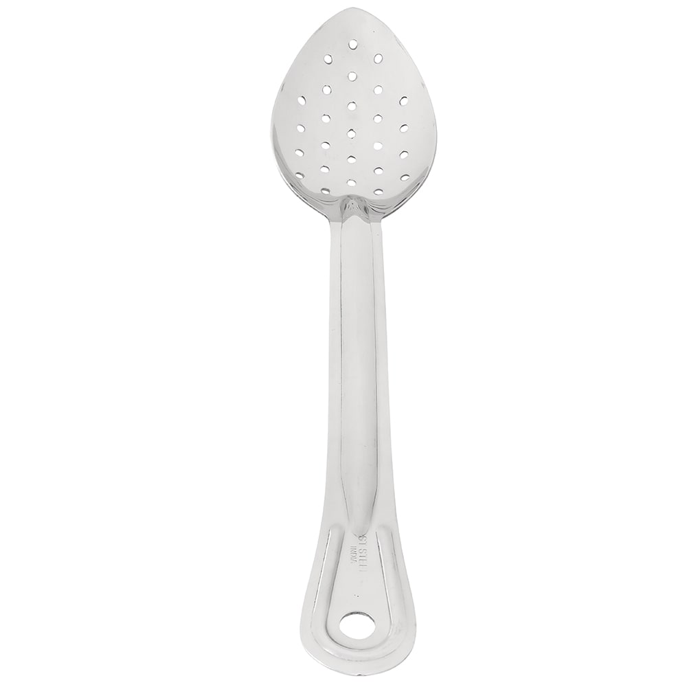 158-2762 13" Perforated Heavy Stainless Serving Spoon w/ Mirror Finish