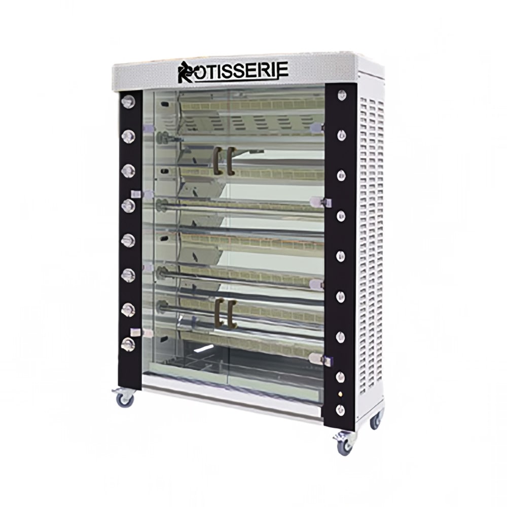 Rotisol USA FB1400-8G-SS Gas 8 Spit Commercial Rotisserie w/ 48 Bird Capacity, Natural Gas