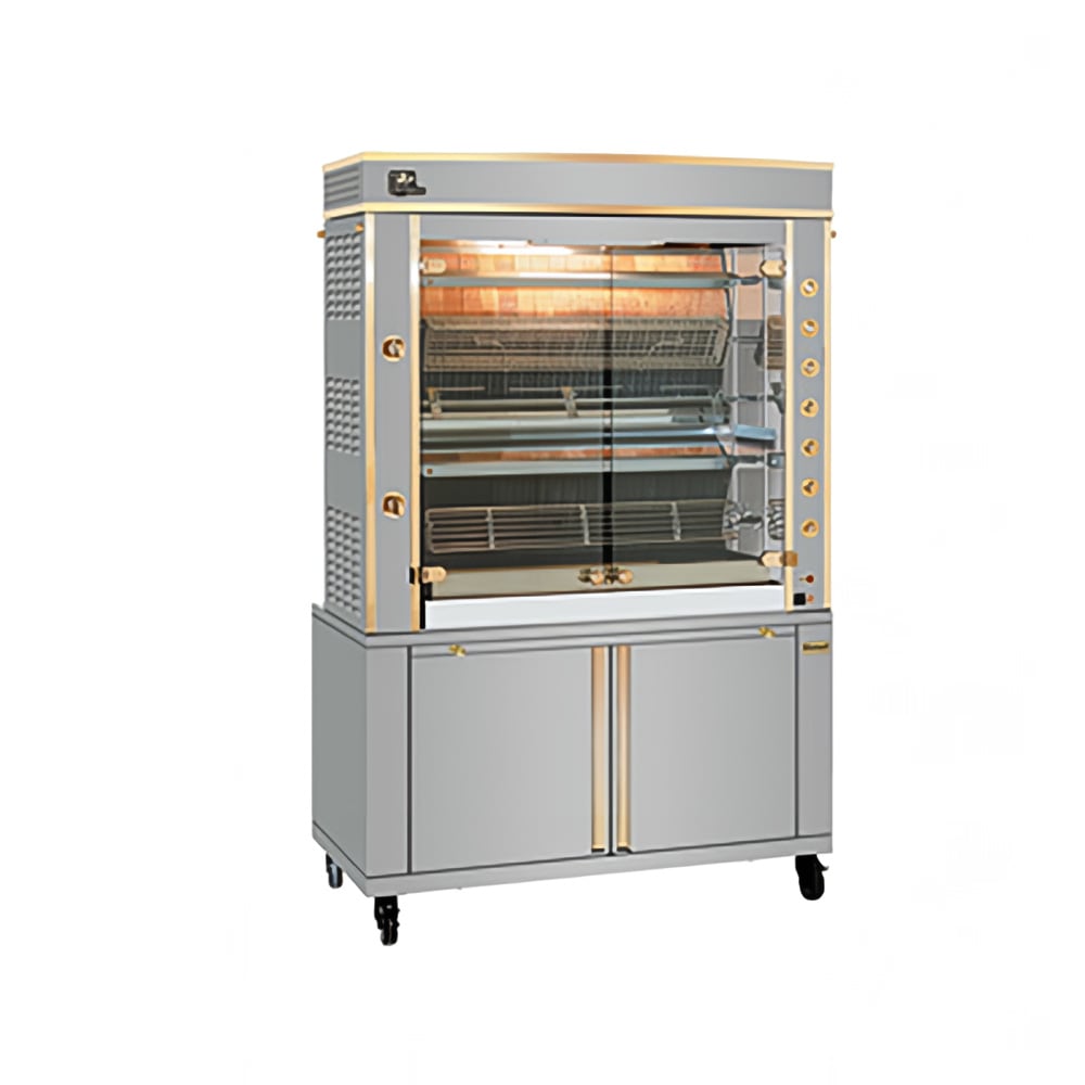Rotisol USA GF1375-5G-SS Gas 5 Spit Commercial Rotisserie w/ 30 Bird Capacity, Natural Gas