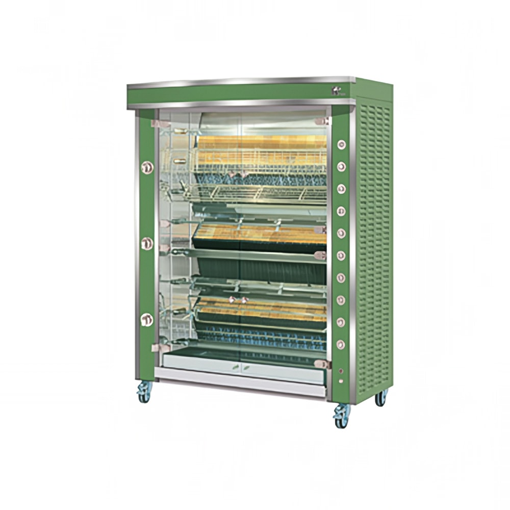 Rotisol USA GF1375-8G-LUX Gas 8 Spit Commercial Rotisserie w/ 48 Bird Capacity, Natural Gas