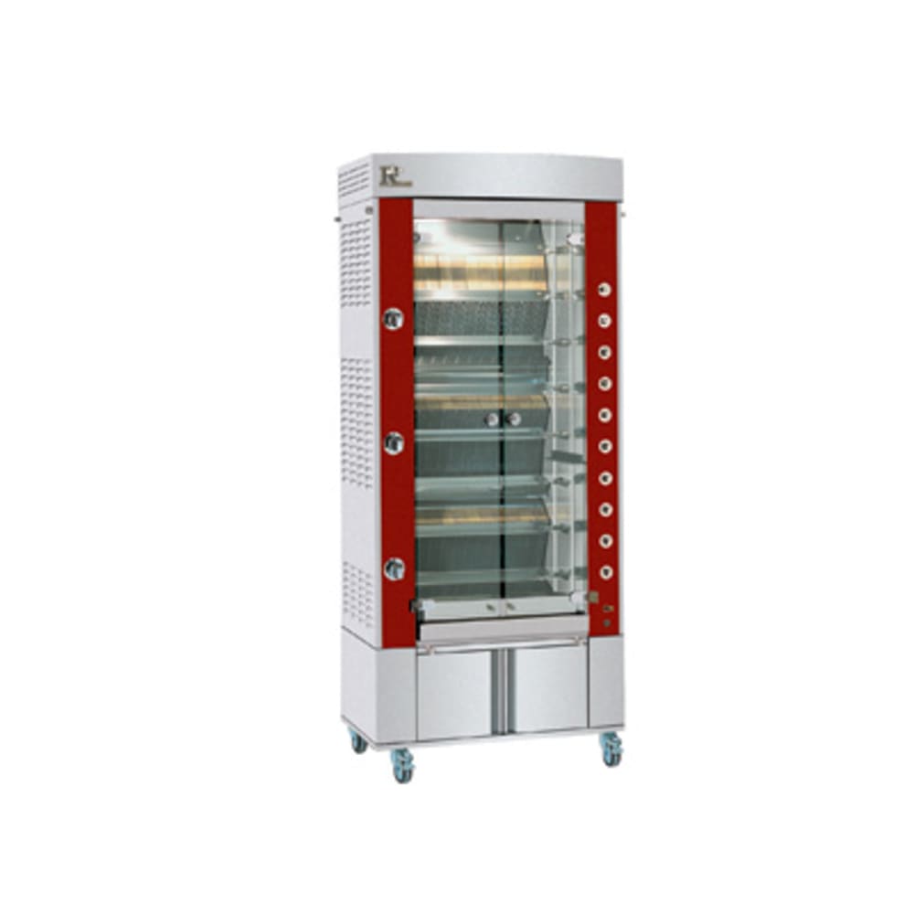 Rotisol USA GF975-8G-SSP Gas 8 Spit Commercial Rotisserie w/ 24 Bird Capacity, Natural Gas
