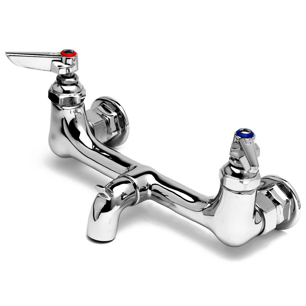 064-B0672POL Service Faucet, 4 5/16 in From Wall to Outlet Center, Polish Chrome