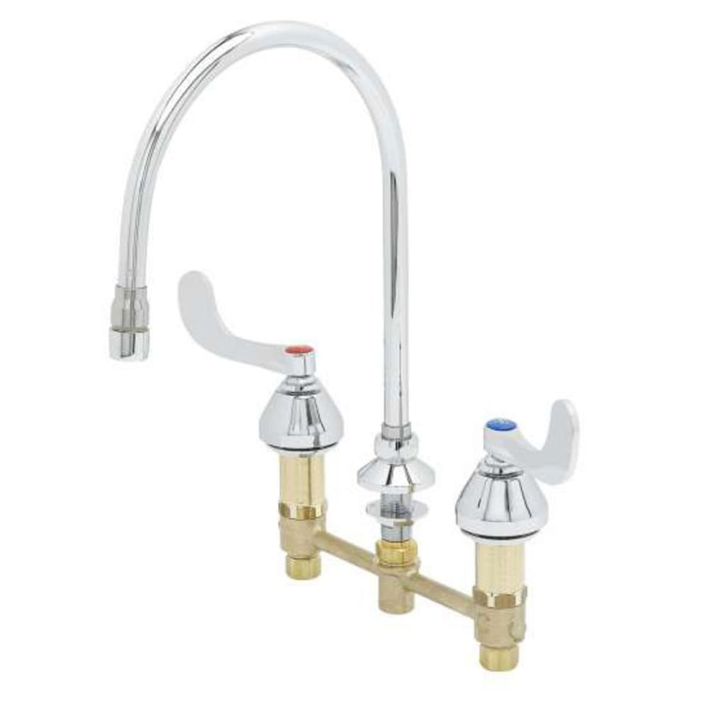 064-B2862 Deck Mount Medical Faucet w/ 9" Swivel Gooseneck & 4" Wrist Action Handle...