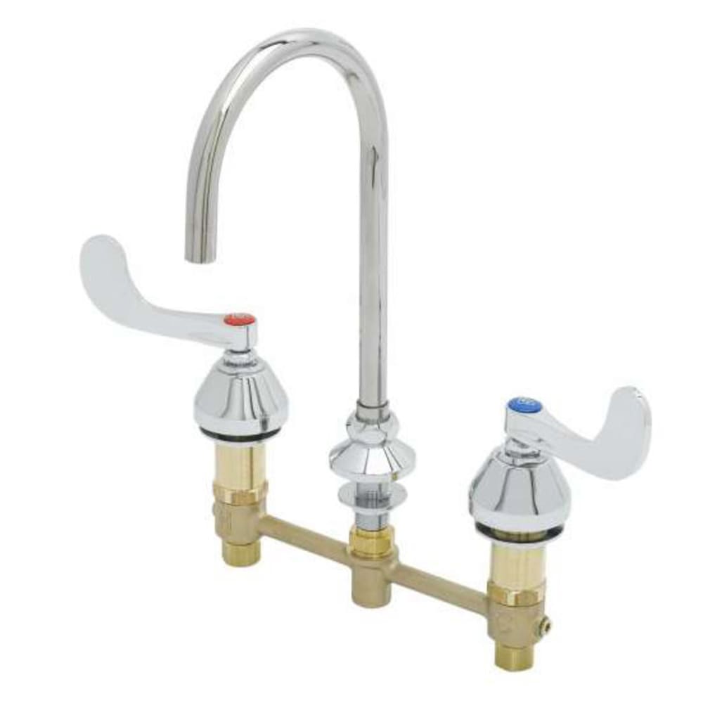 064-B286605FCCR EasyInstall Deck Mount Medical Mixing Faucet w/ 6" Swivel/Rigid Gooseneck