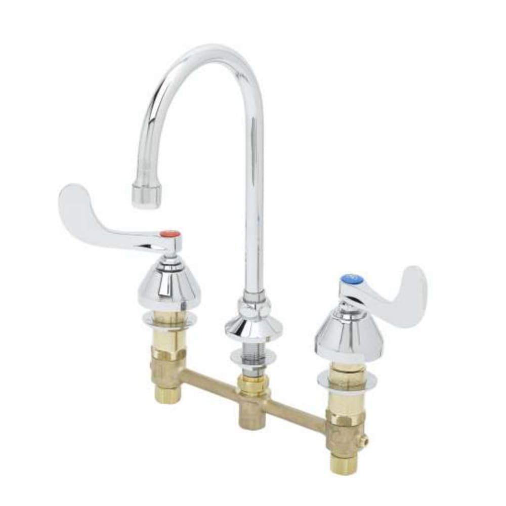 064-B286704 EasyInstall Deck Mount Medical Mixing Faucet w/ 6" Swivel/Rigid Gooseneck