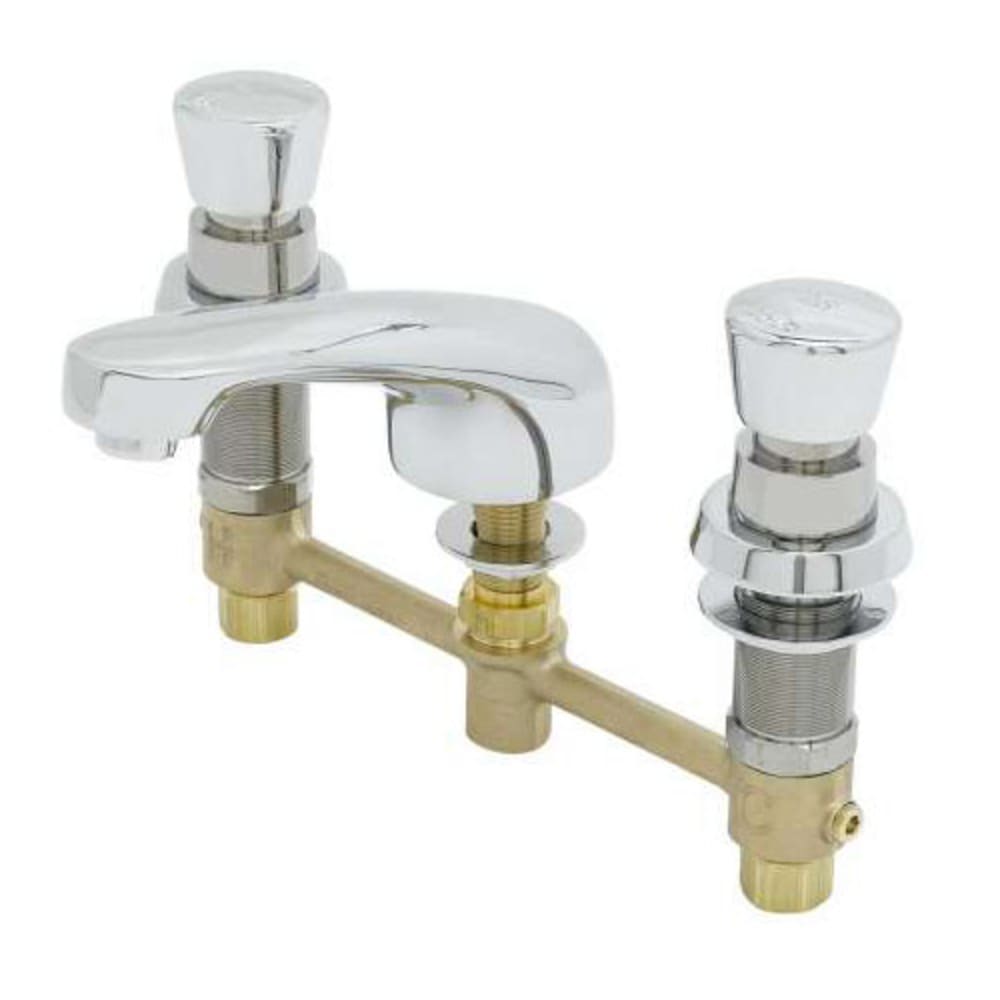 064-B2991 Deck Mount Lavatory Faucet w/ Metering Push Button Caps & 5" Spout