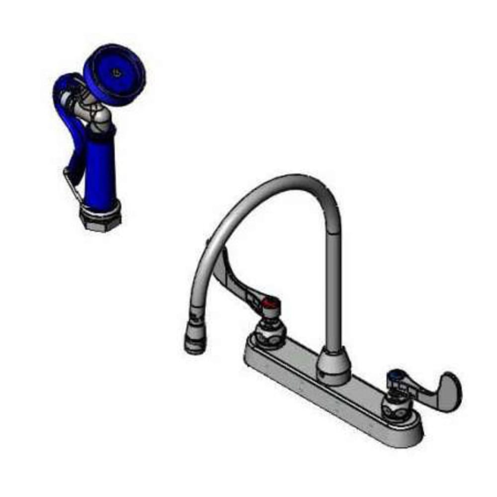064-PG2347WH4VH Deck Mount Pet Grooming Faucet w/ 9" Swivel Gooseneck Faucet & 78"...