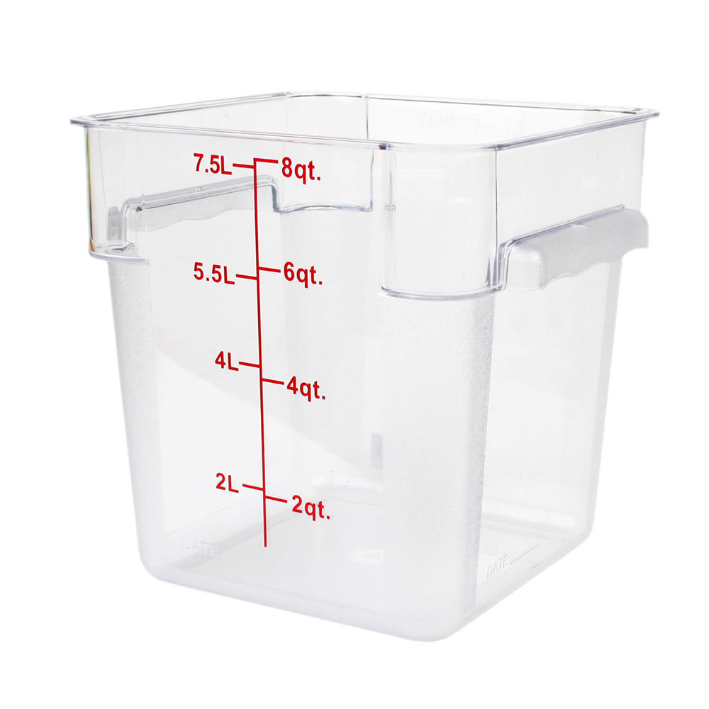 Thunder Group PLSFT008PC 8 qt Square Food Storage Container - Clear