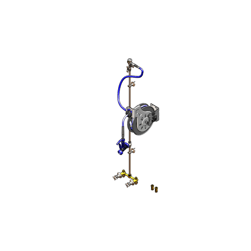 064-B1453 Open Hose Reel Assembly w/ 35 ft Hose & Mixing Faucet - 1/2" NPT