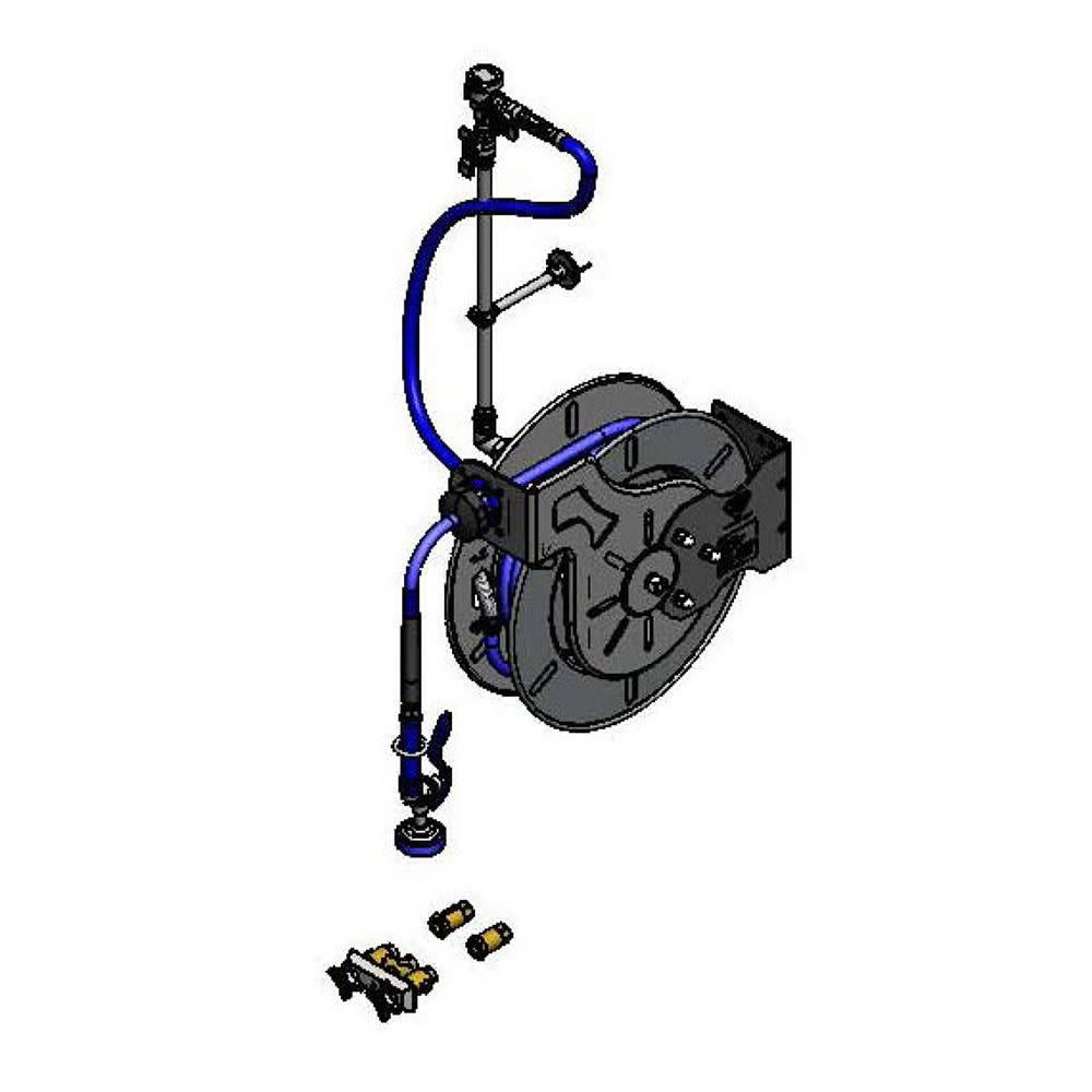064-B1459714201 Open Hose Reel Assembly w/ 50 ft Hose & Mixing Faucet - 3/8" NPT