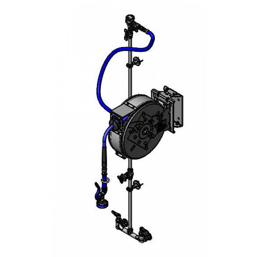 064-B7122C01WS1C Enclosed Hose Reel Assembly w/ 30 ft Hose & Mixing Faucet - 1/2" NPT
