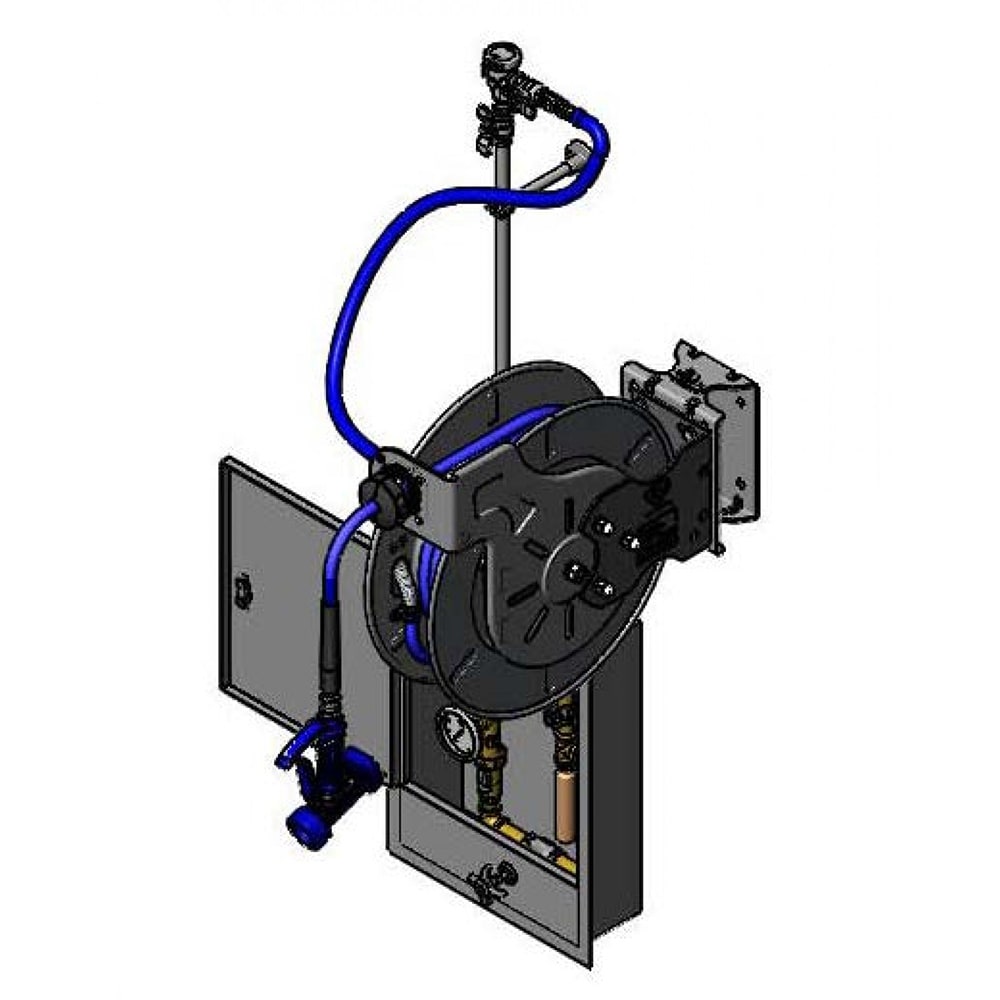 064-B7142U05WS5 Open Hose Reel Assembly w/ 50 ft Hose & Mixing Faucet - 1/2" NPT