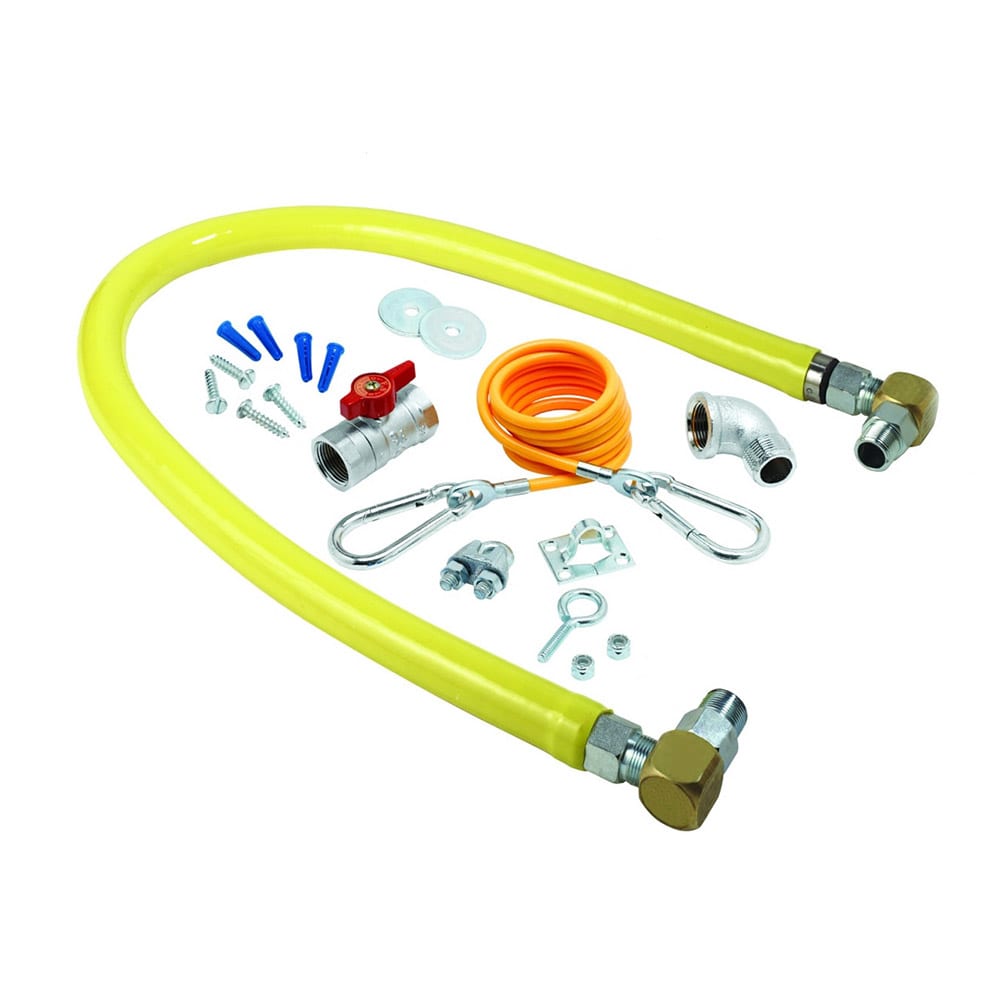 064-HG2E60SK 60" Gas Connector Kit w/ (2) SwiveLink Swivels & (1) 90° Elbow - 1" Co...