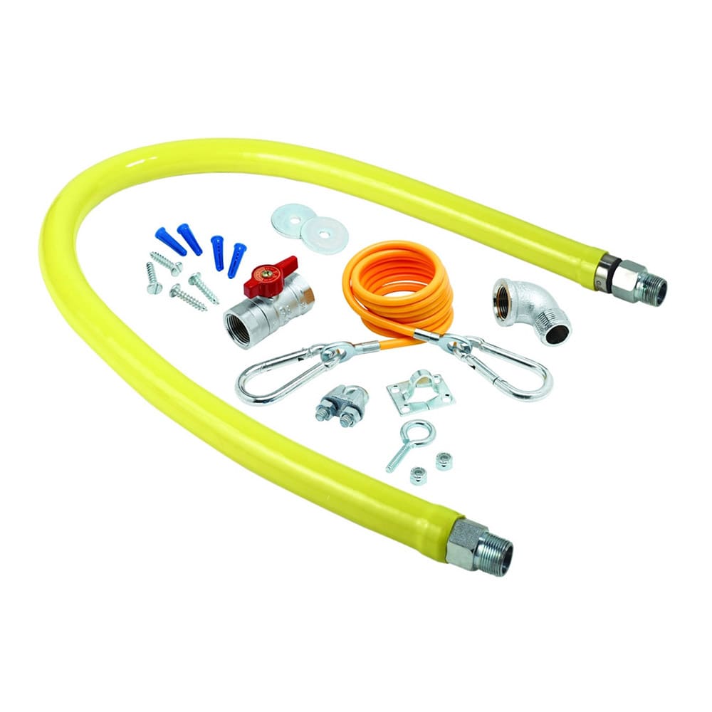 064-HG2F36K 36" Gas Connector Kit w/ (1) 90° Elbow & Ball Valve - 1 1/4" Connection