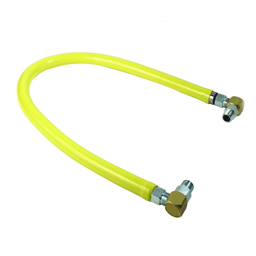 064-HG2F48S 48" Gas Connector Hose w/ (2) SwiveLink Swivels & (2) 90° Elbows - 1 1/4&quo...