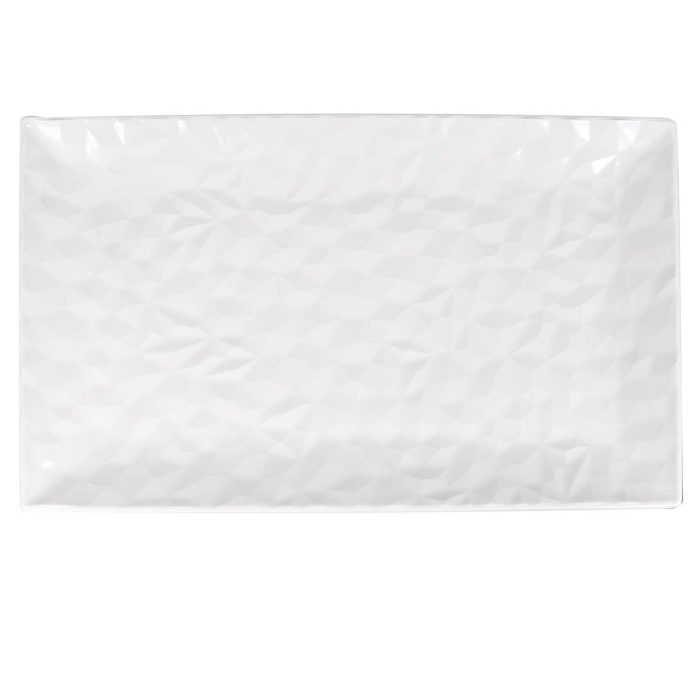024-988001236 13" x 8" Rectangular Status Platter - Porcelain, White Royal Rideau