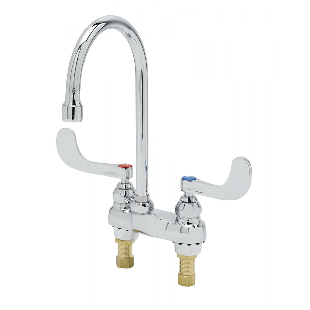 064-B0892122XLAM Deck Mount Medical Faucet w/ 5 3/4" Swivel Gooseneck & 4" Wrist Ac...