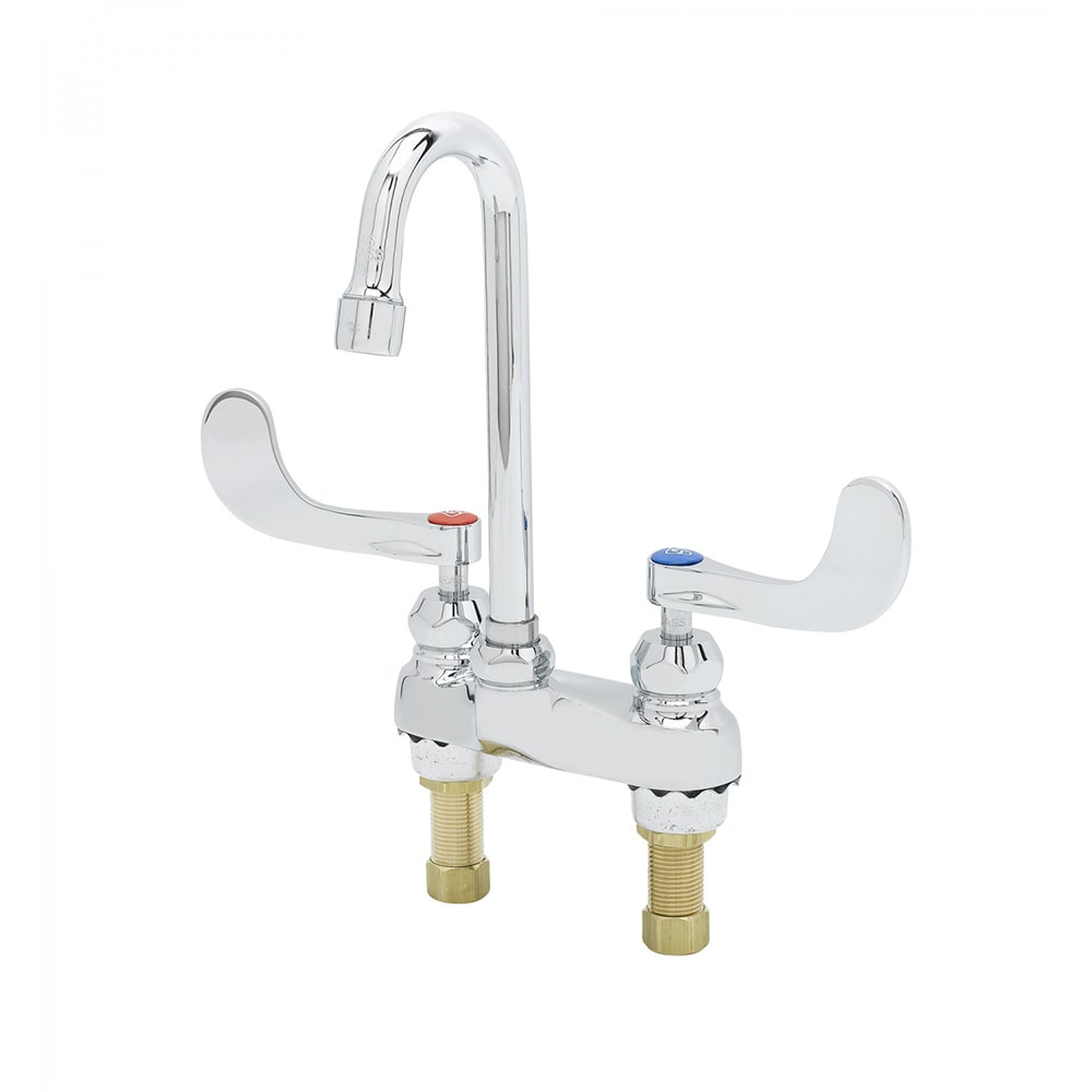 064-B0892CR Deck Mount Medical Faucet w/ 2 7/8" Swivel/Rigid Gooseneck w/ 4" Wrist Acti...