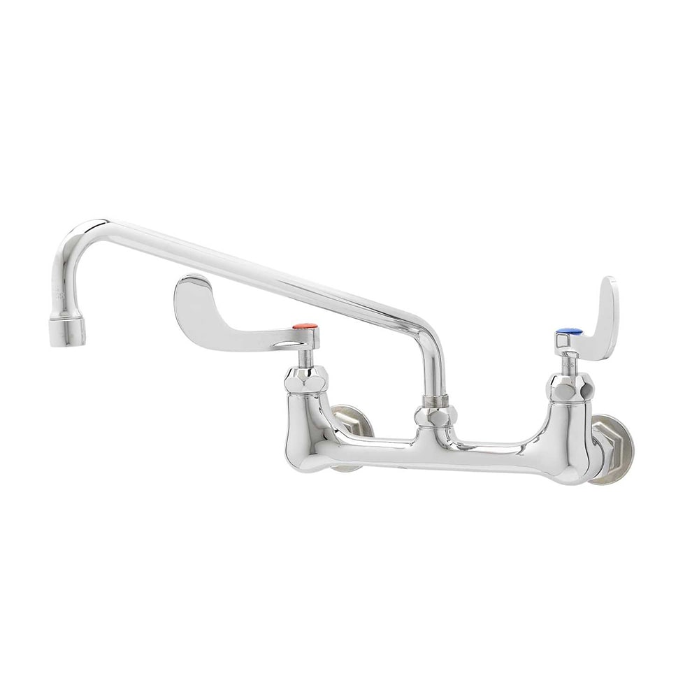 064-B2463 Wall Mount Double Pantry Faucet w/ 12" Swing Nozzle & 4" Wrist Action Han...