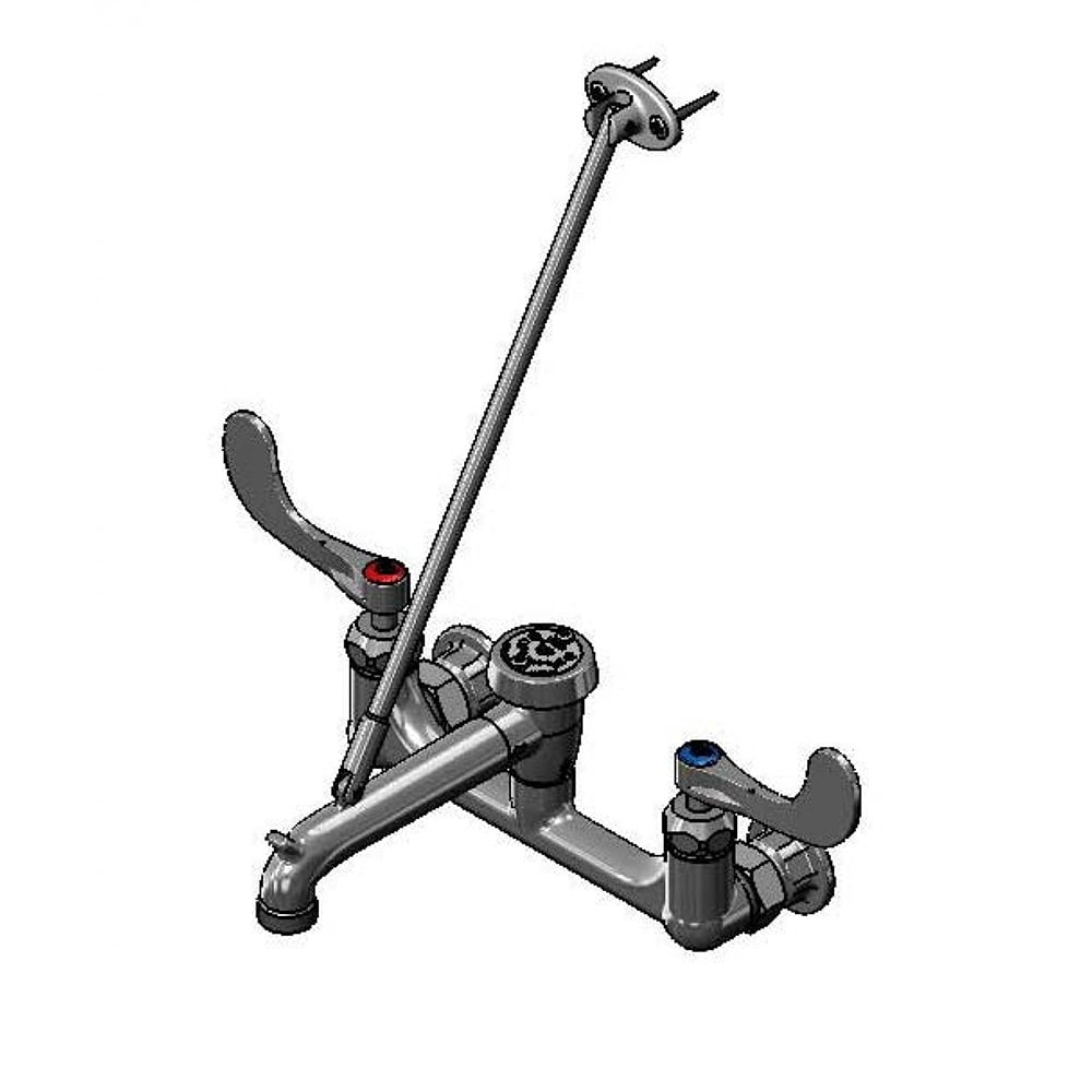 064-B2465 Splash Mount Service Sink Mixing Faucet w/ 48" Hose & 4" Wrist Action Han...