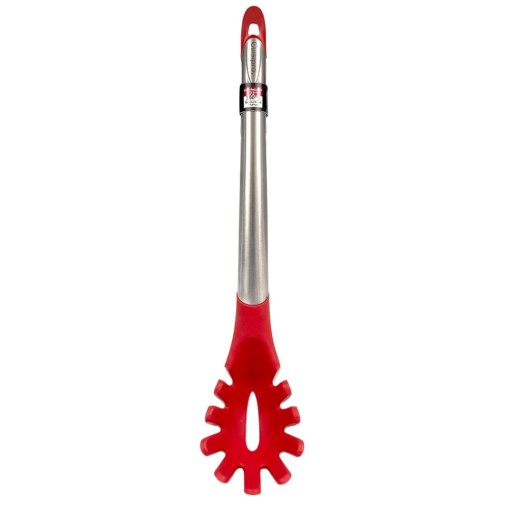 177-7112512L 12 1/4" Spaghetti Server w/ Ergonomic Curved Handle, Red