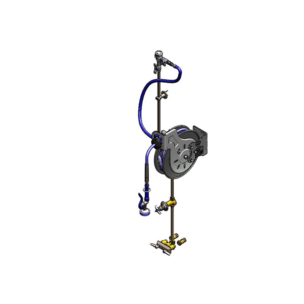 064-B143201 35 ft Open Hose Reel Assembly w/ 3" Concealed Mixing Faucet - 3/8" NPT