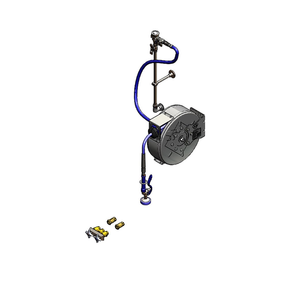 064-B1459 30 ft Enclosed Hose Reel Assembly w/ 3" Concealed Mixing Faucet - 3/8" NPT
