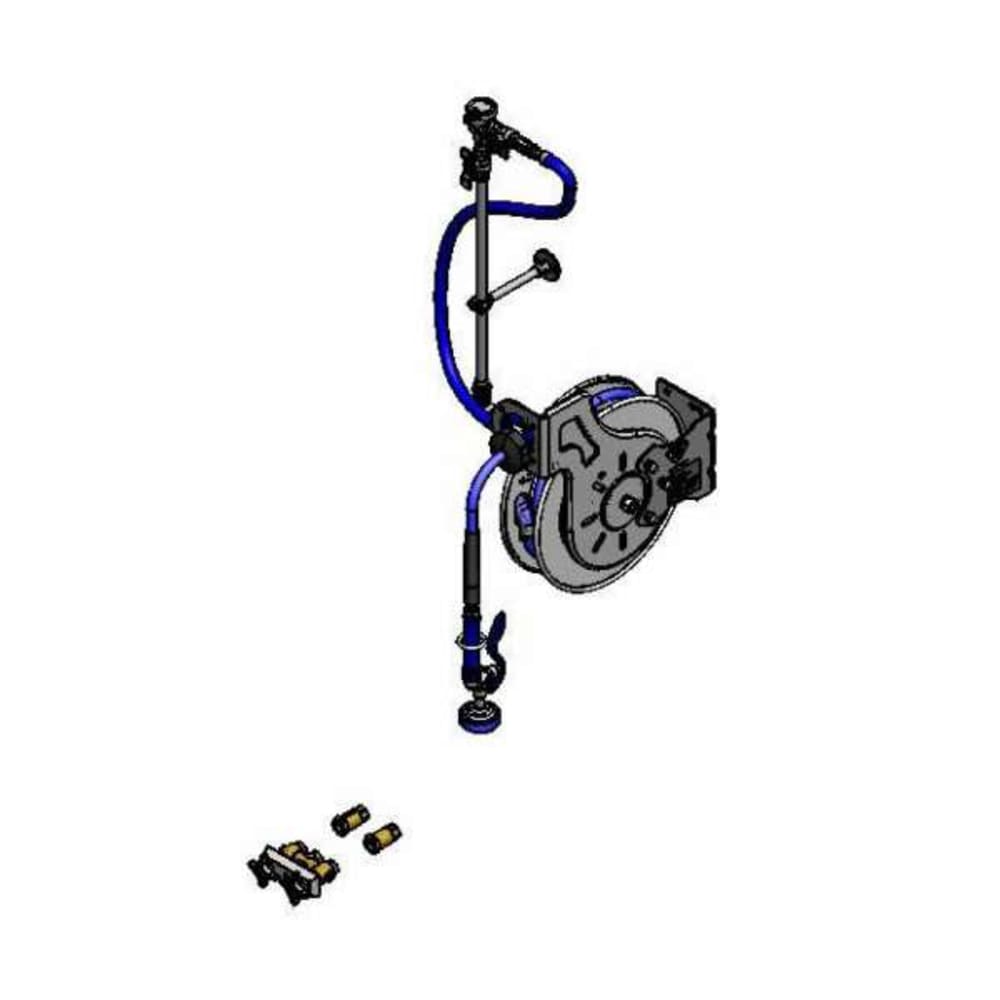 064-B1459713201 35 ft Open Hose Reel Assembly w/ 3" Concealed Mixing Faucet - 3/8" NPT
