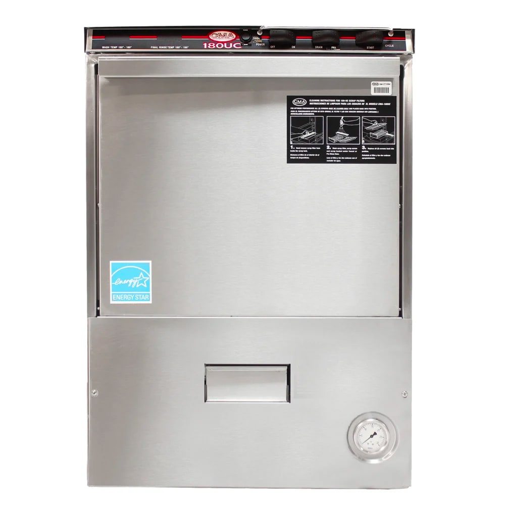 527-CMA180UCWCD High Temp Rack Undercounter Dishwasher w/ 30 Racks/hr Capacity, Built-in Booster,...