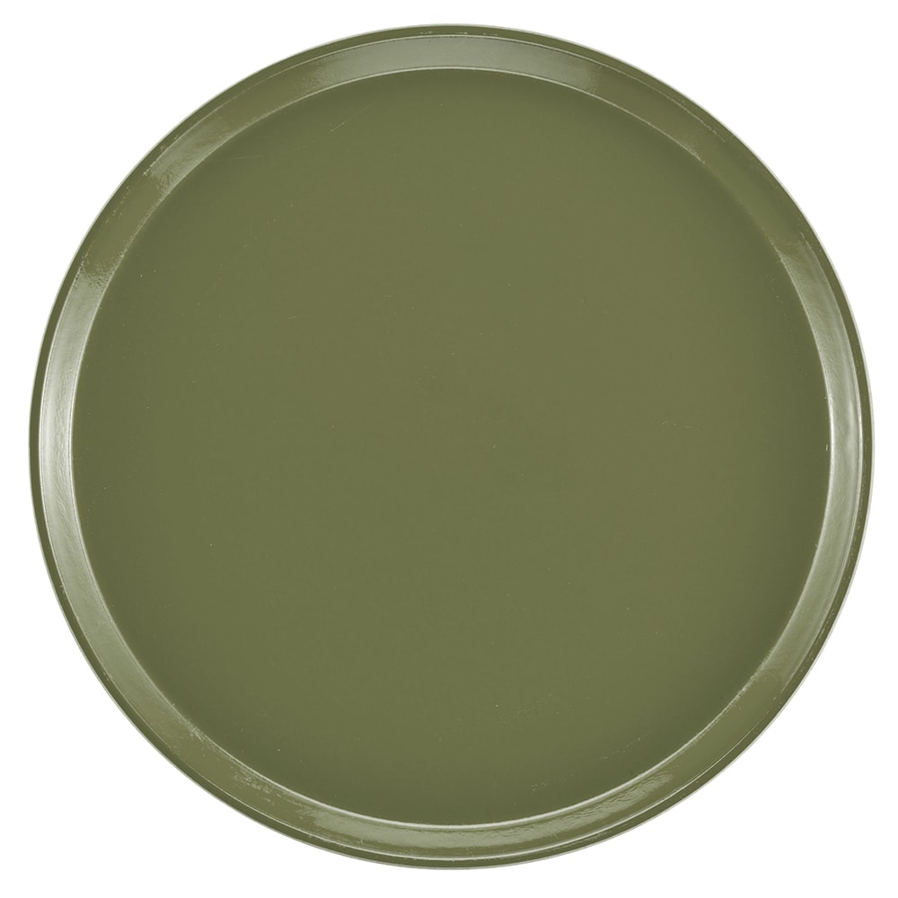 144-1600428 16" Round Serving Camtray - Fiberglass, Olive Green