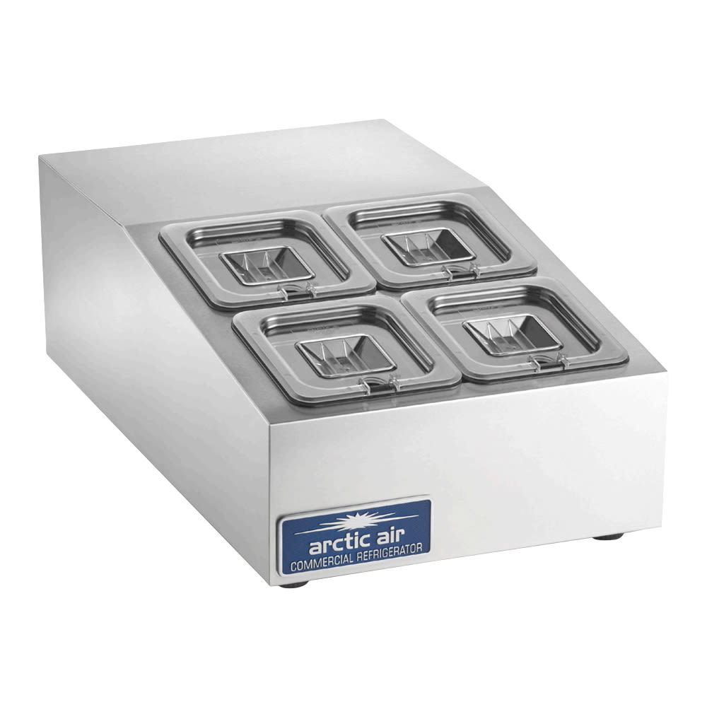 150-ACP4SQ 15" Countertop Refrigerated Prep Rail - Hinged Lid