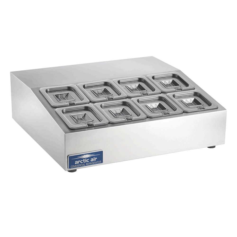 150-ACP8SQ 27 1/2" Countertop Refrigerated Prep Rail - Hinged Lid