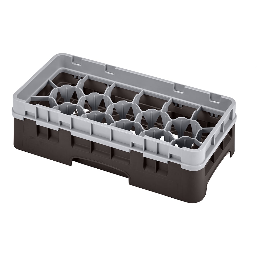 144-17HS318167 Camrack Glass Rack with Extender - 17 Compartment, Brown