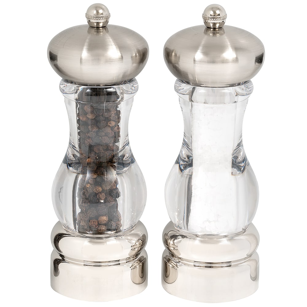 Olde Thompson 392190 7"H Salt & Pepper Mill Set Acrylic, Silver