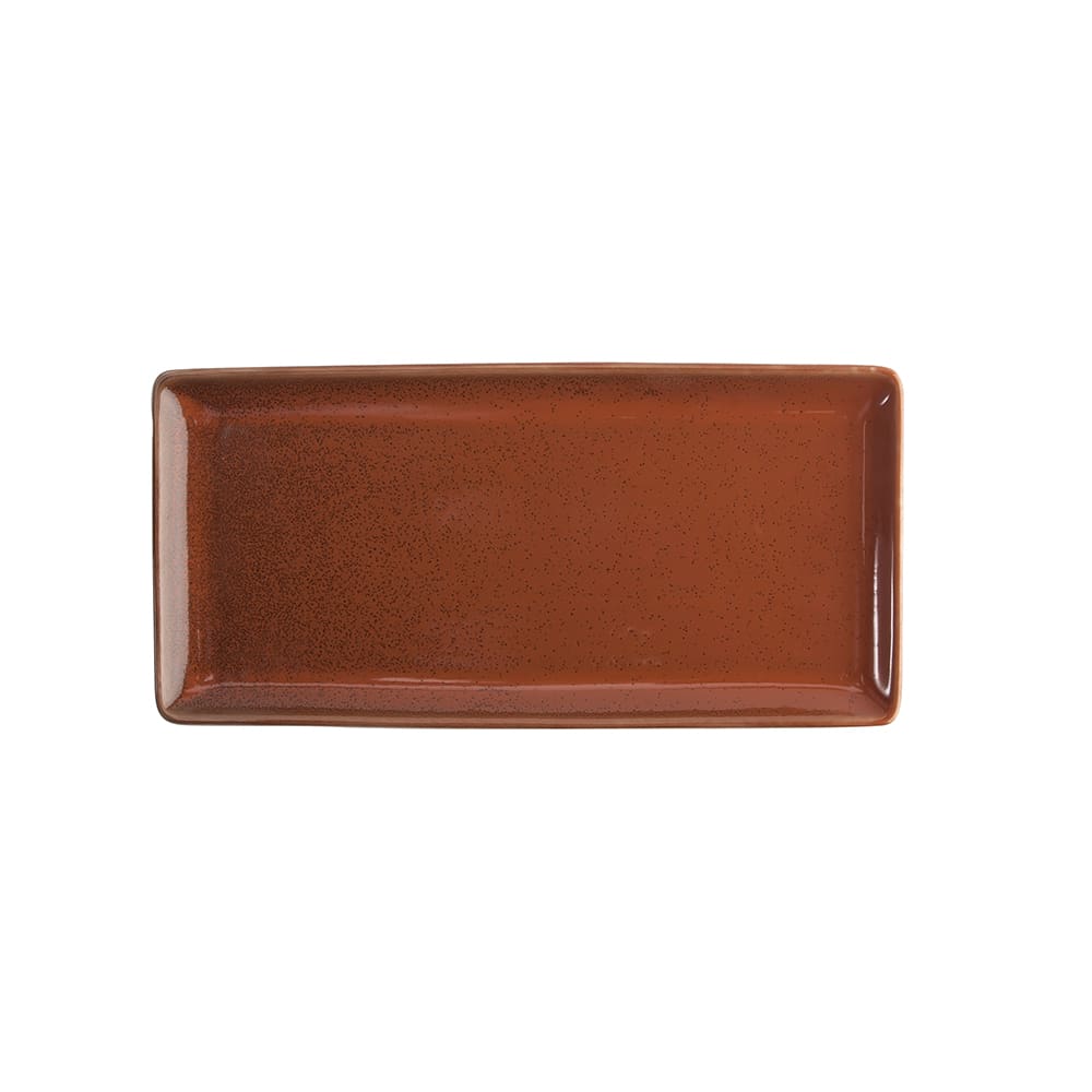 324-F1493025412 Rectangular Terra Verde Appetizer Tray - 13" x 6 1/4", Porcelain, Cotta