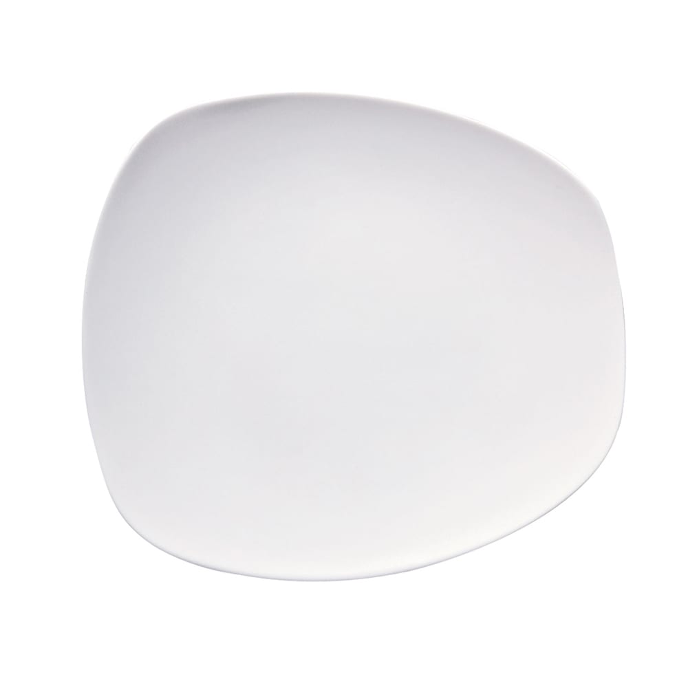 324-L5750000131 Free Form Stage Plate - 8 7/8" x 7 7/8", Porcelain, Warm White