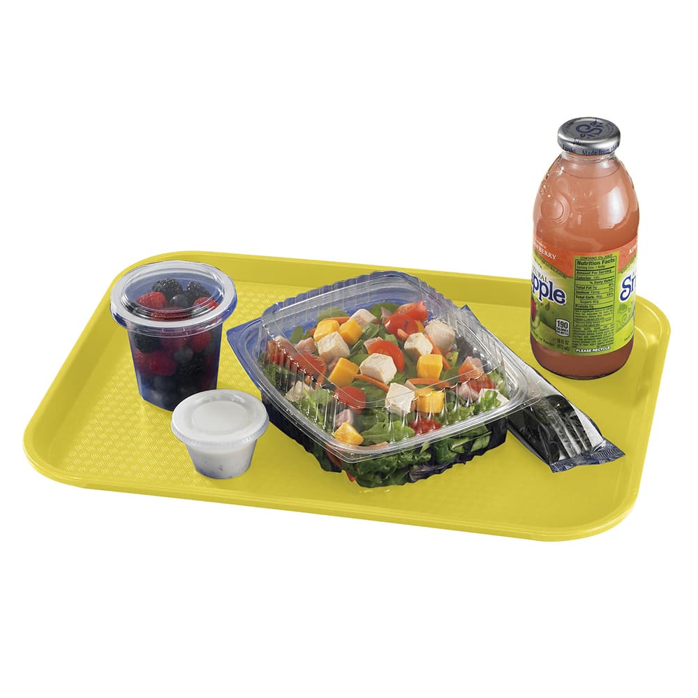 144-1216FF108 Plastic Fast Food Tray - 16 1/10" L x 11 4/5"W, Primrose Yellow