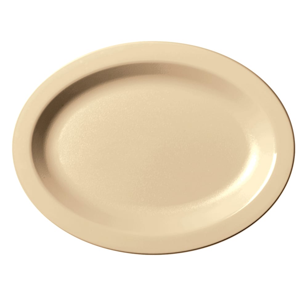 144-120CWP133 12" x 9" Oval Camwear Platter - Plastic, Beige