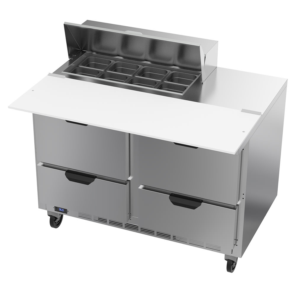 118-SPED48HC08C4 48" Hydrocarbon Series Sandwich/Salad Prep Table w/ Refrigerated Base, 115v
