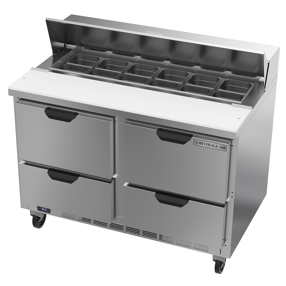 118-SPED48HC124 48" Hydrocarbon Series Sandwich/Salad Prep Table w/ Refrigerated Base, 115v