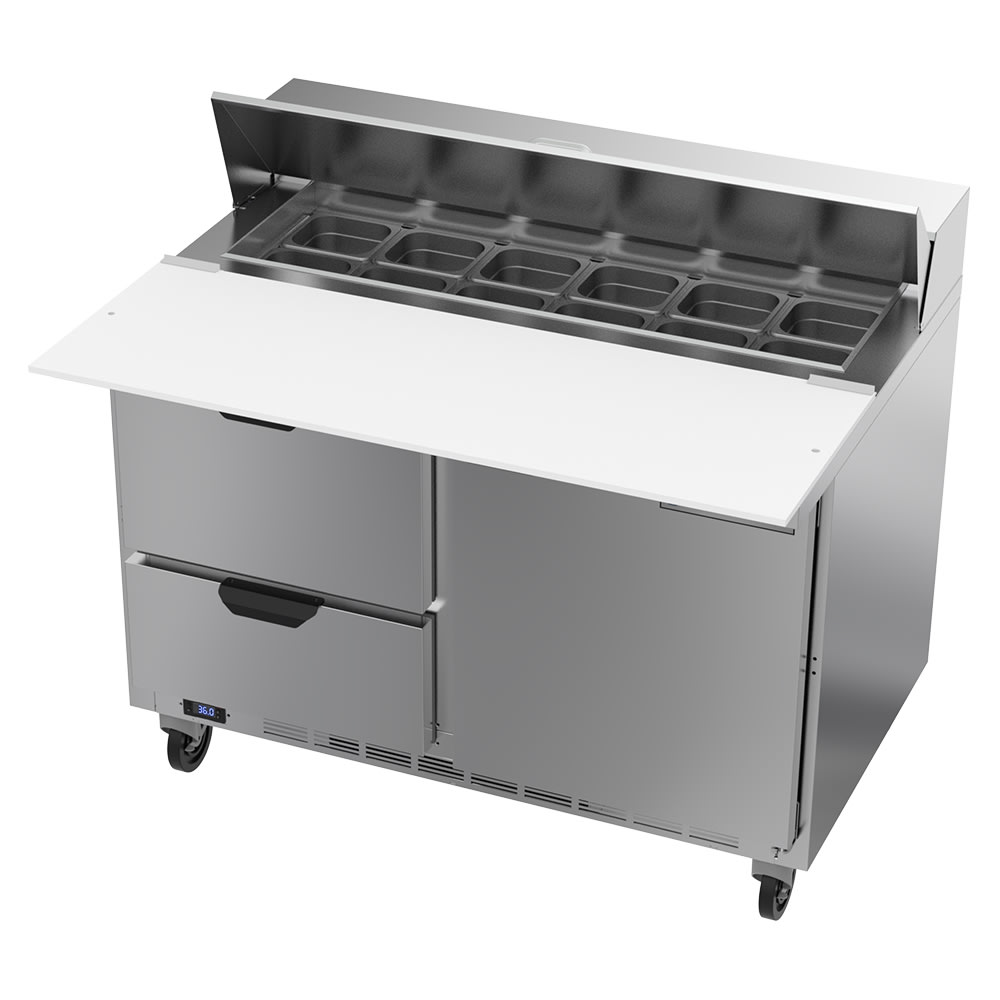118-SPED48HC12C2 48" Hydrocarbon Series Sandwich/Salad Prep Table w/ Refrigerated Base, 115v