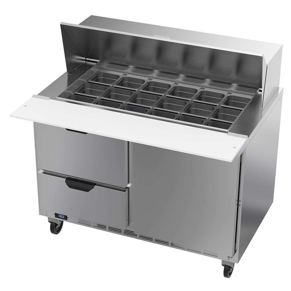 118-SPED48HC18M2 48" Hydrocarbon Series Mega Top Sandwich/Salad Prep Table w/ Refrigerated B...